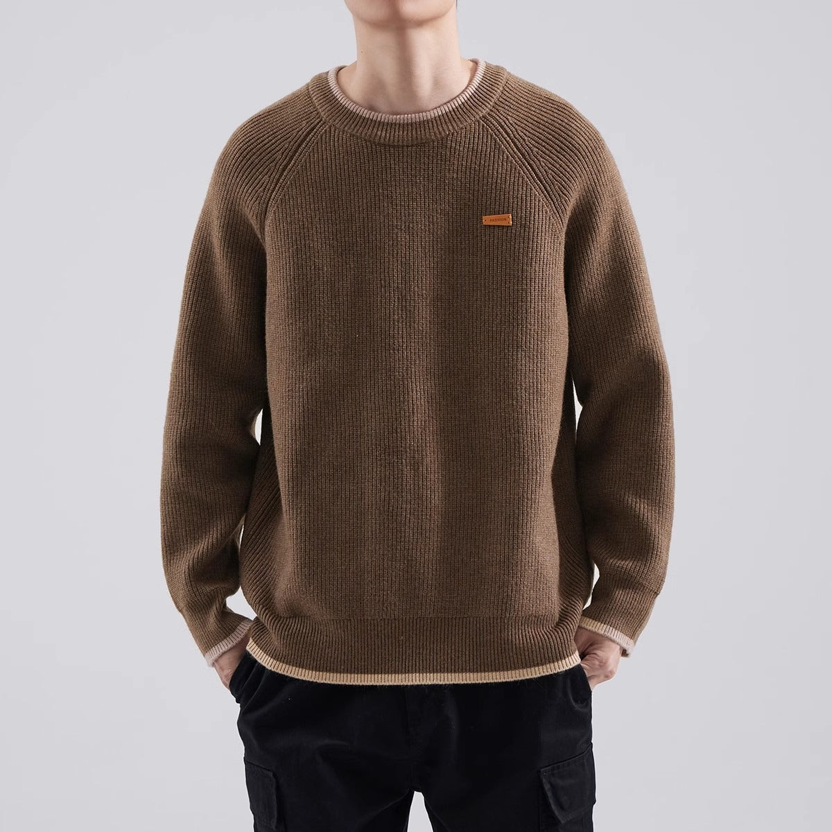 Men's Loose Fit Raglan Knitted Sweater – Autumn/Winter