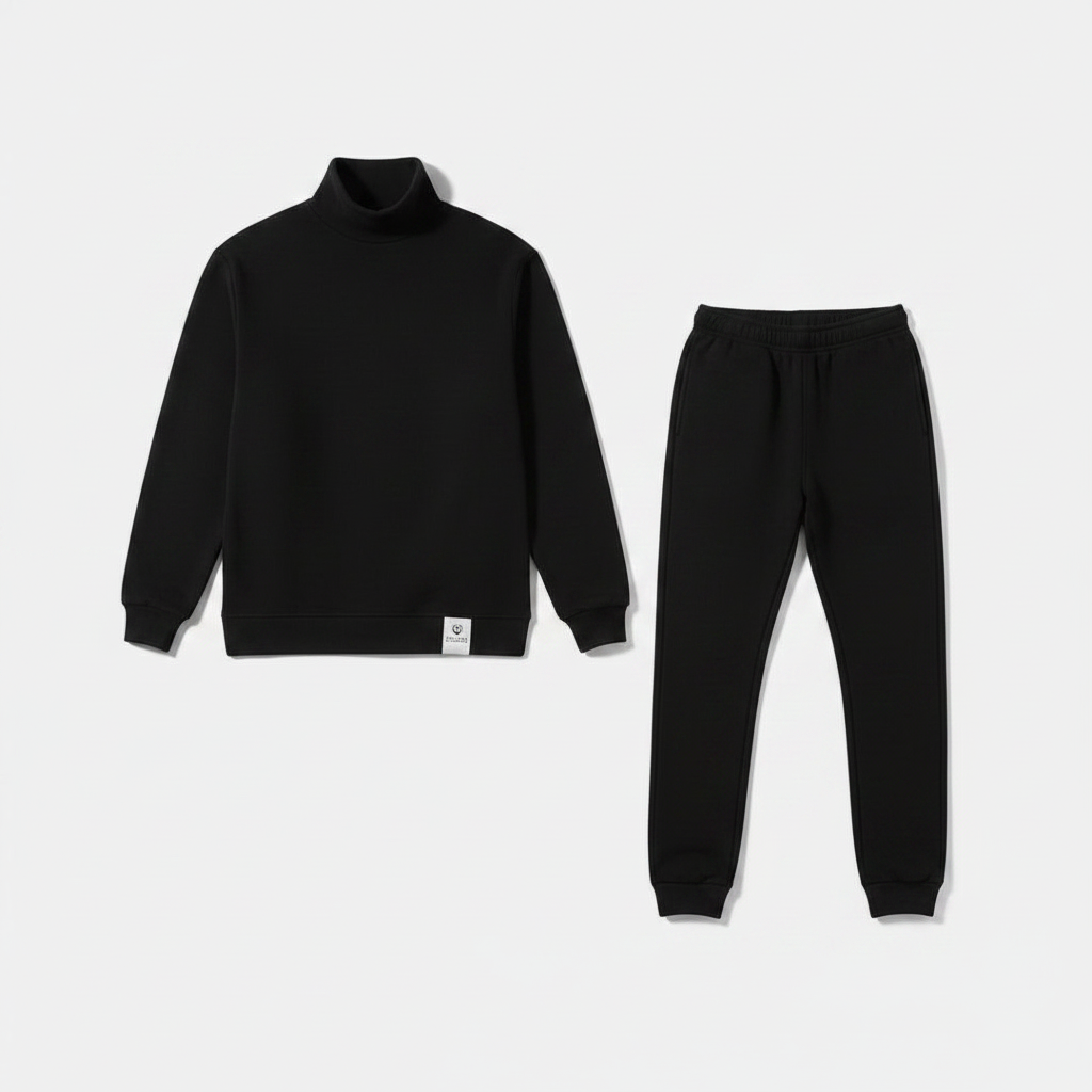 Men's Plus Fleece Warm Polar Fleece Casual Suit