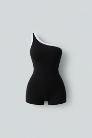 Dames zomer nieuwe off-shoulder bodycon jumpsuit shorts