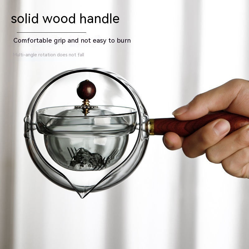Semi-automatic Rotary Glass Teapot