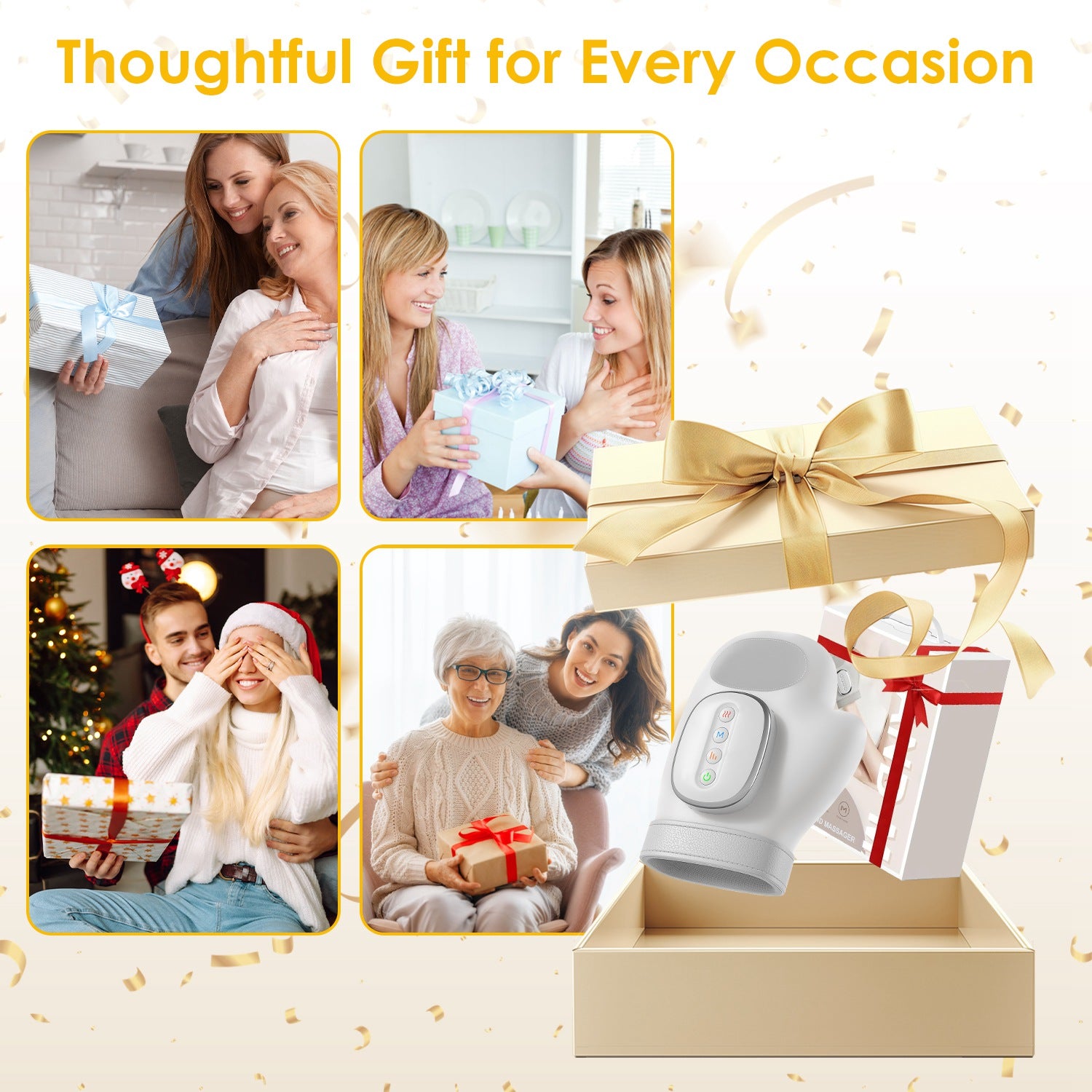 Cordless Hand Massager with Heat & Compression