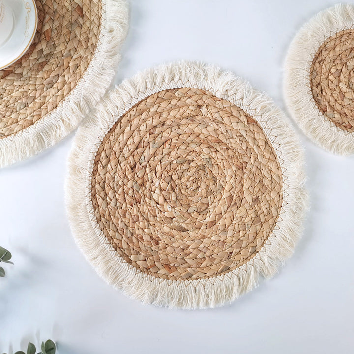 Round Straw Placemat Water Hyacinth Grass Woven