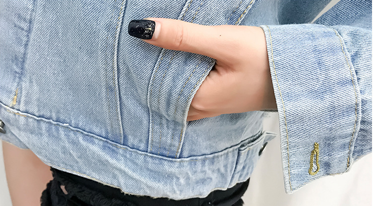 Women's Korean-Style Loose Embroidered Denim Jacket