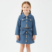 Women's Long-Sleeve Bow Jacket & A-Line Skirt Two-Piece Outfit