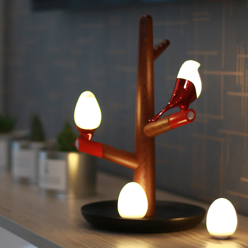 Creative Wooden Bird & Egg LED Induction Night Light