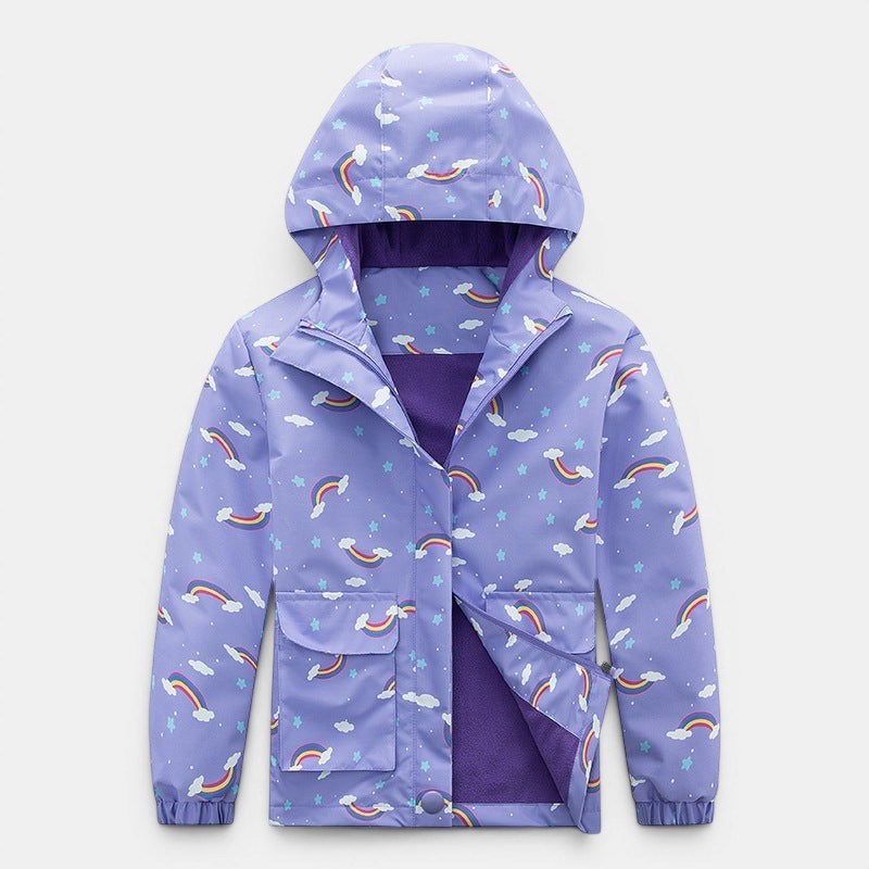 Kids' Windproof Waterproof Fleece-Lined Camouflage Jacket