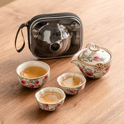 Ru Kiln Nine Peach Travel Tea Set