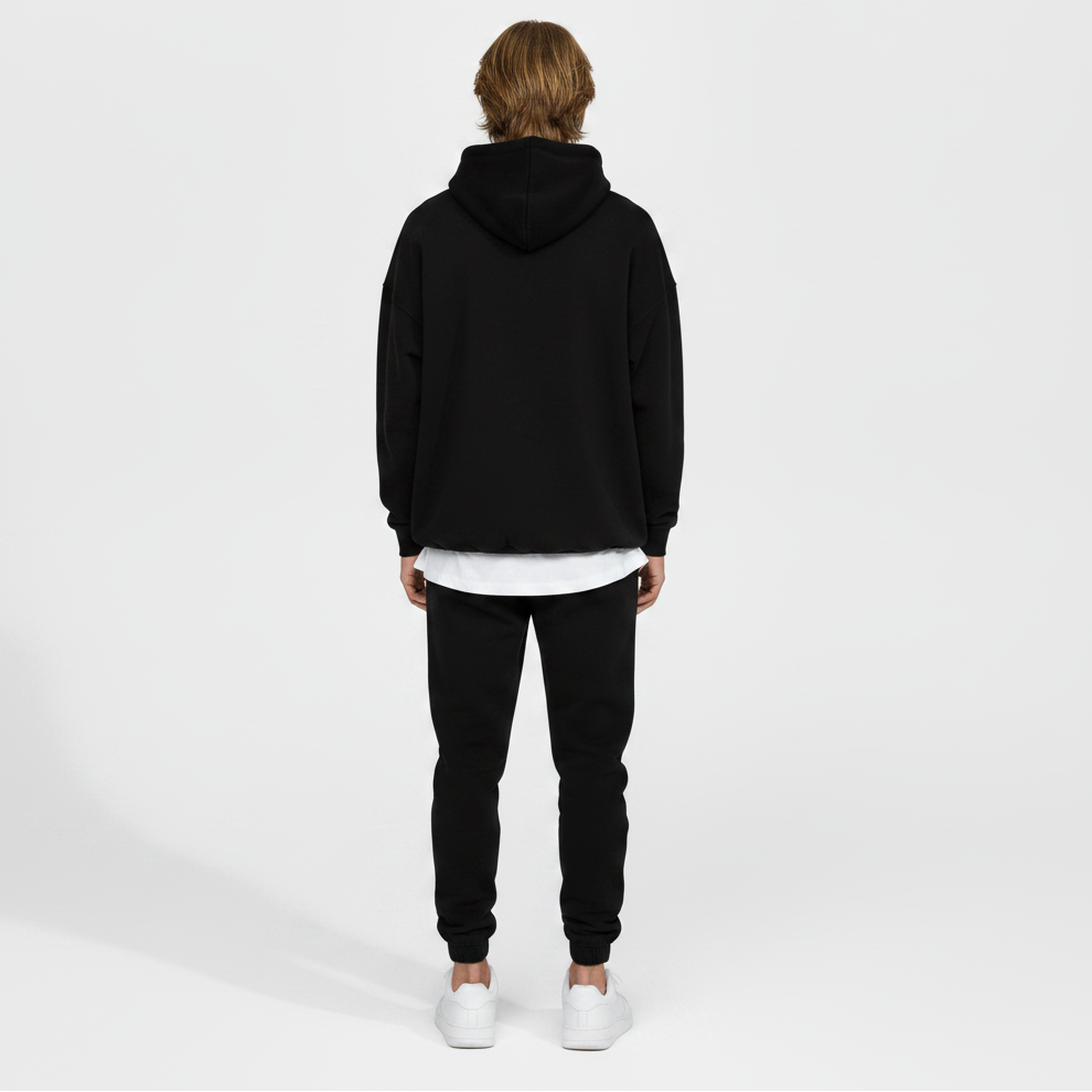 Men's Polar Fleece Thermal Hooded Sweatshirt Suit – Solid Colour