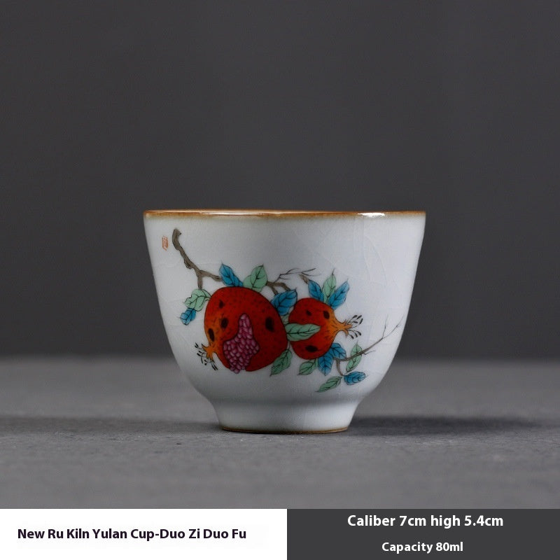 Moon White Ru Kiln Kung Fu Tea Set Ceramic