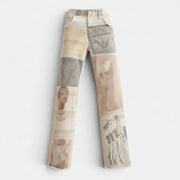 Women's Retro Loose Printed Wide-Leg Pants