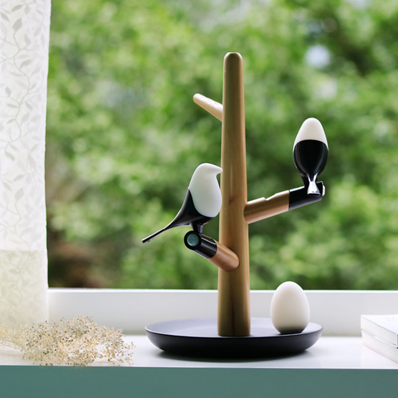 Creative Wooden Bird & Egg LED Induction Night Light