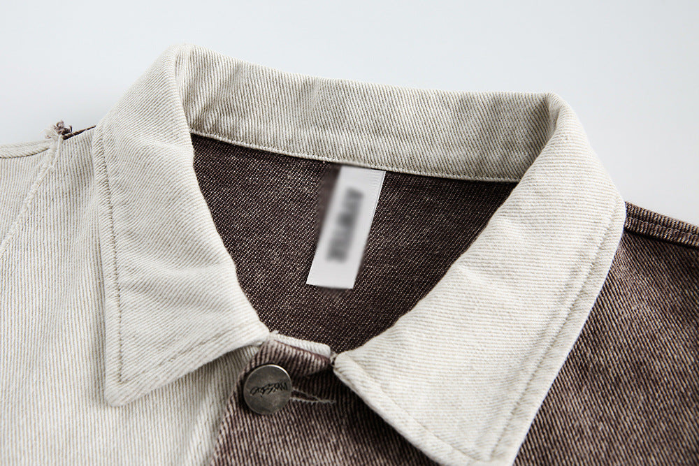 Colour Contrast Patchwork Irregular Jacket Coat