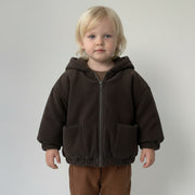 Boys' Retro Corduroy Thickened Zip Cardigan Jacket