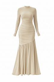 Fashionable Slim-fit Pleated Elegant Long-sleeve Dress
