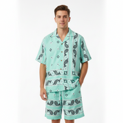 Men's Cashew Flower Print Shirt & Shorts Set