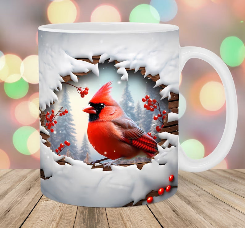 American Cardinals Holly Bird Ceramic Coffee Mug