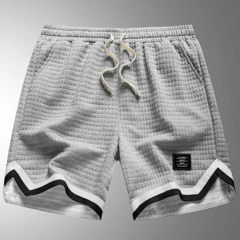 Men's Casual Loose Striped Webbing Trendy Plaid Sports Shorts