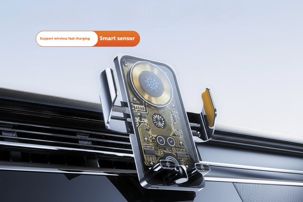 Transparent Smart Sensing Wireless Car Charger Holder