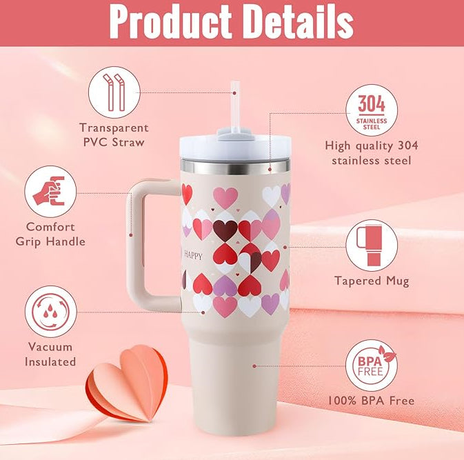 40 Oz Insulated Stainless Steel Tumbler with Handle