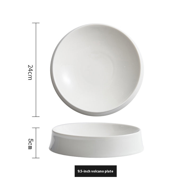 Irregular White Ceramic Dinner Plate