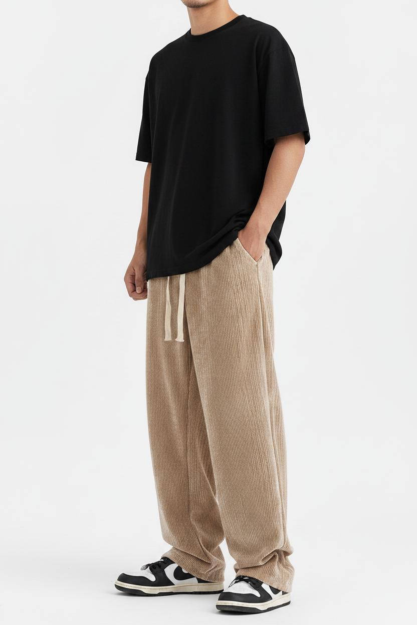 Men's Corduroy Draped Knit Sweatpants
