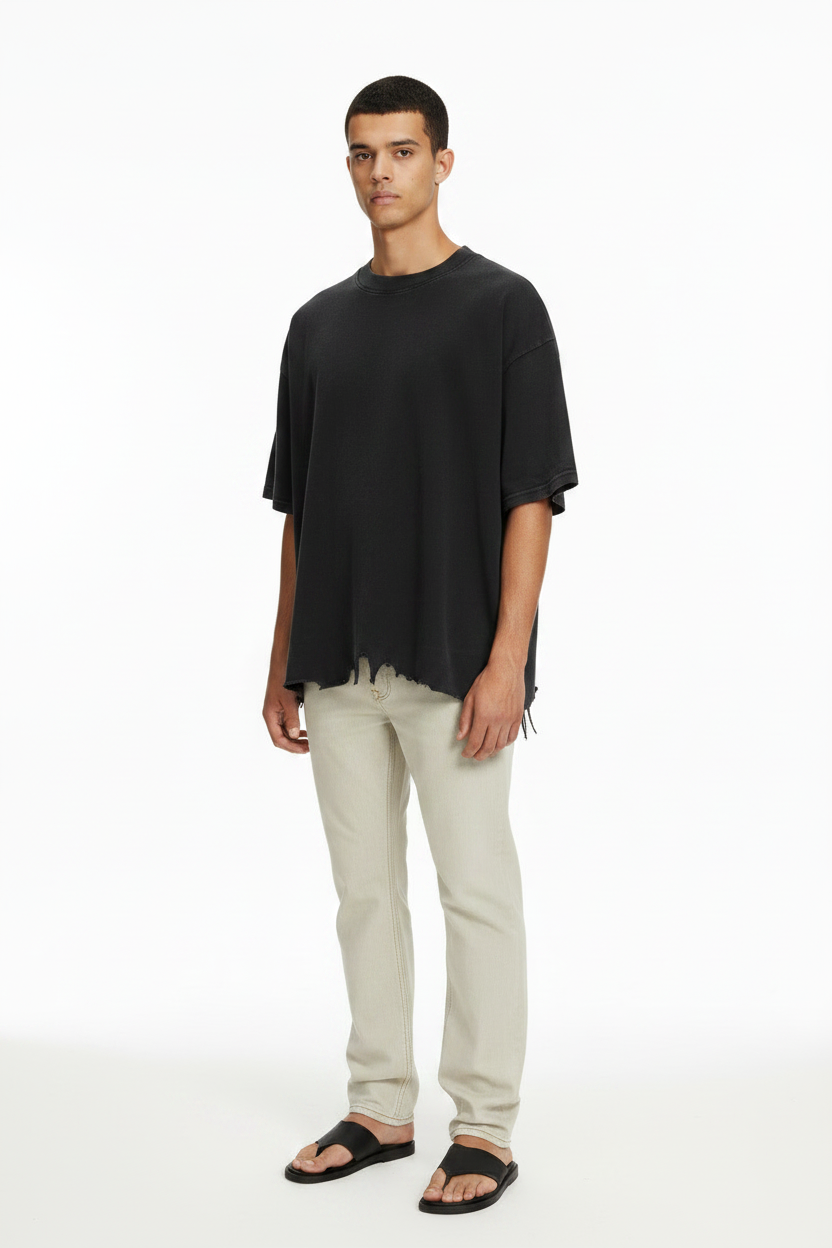 Men's Distressed Boxy Short Sleeve T-Shirt