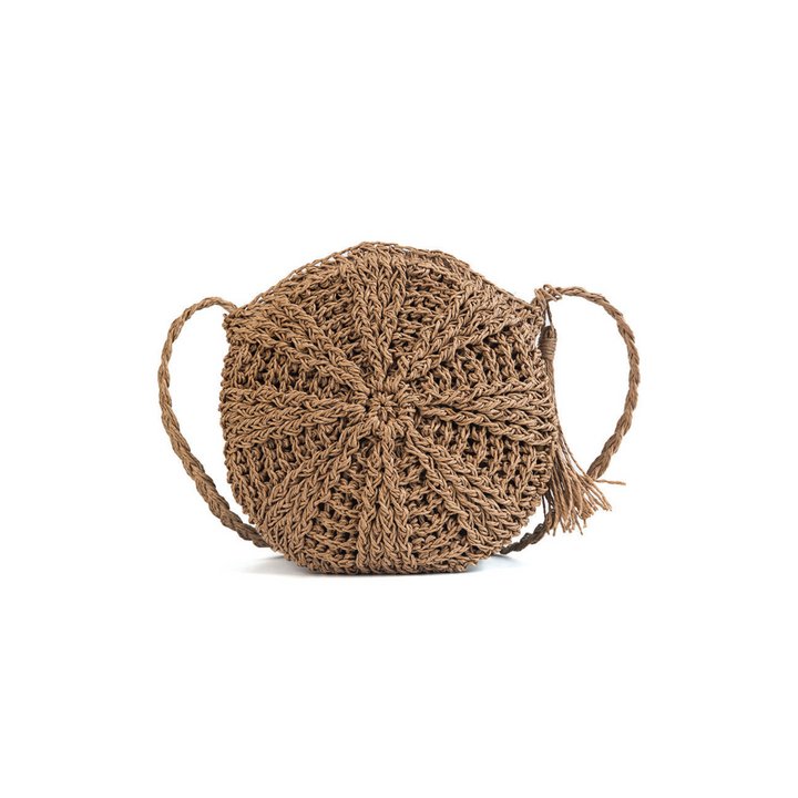 Hollow round straw bag