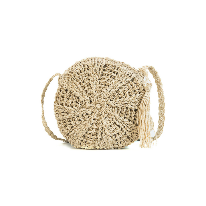 Hollow round straw bag